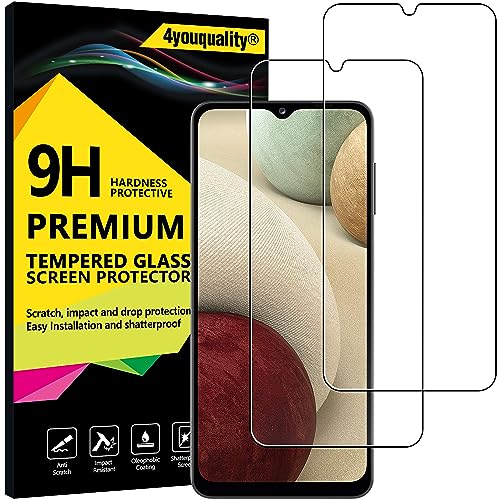 4youquality Screen Protector for Samsung Galaxy A12 Galaxy A32 5G & Galaxy A02s / A03s Tempered Glass Film 2-Pack [LifetimeSupport][Impact-Resistant][Anti-Scratch]