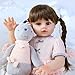 SCOM Lifelike Reborn Doll, Full Silicone Body - 18 Inch Realistic Dolls Girl with Long Hair Handmade, With Cloths and Accessories, For Christmas, Birthdays, Idea Gift for Mothers, Girls and Collectors