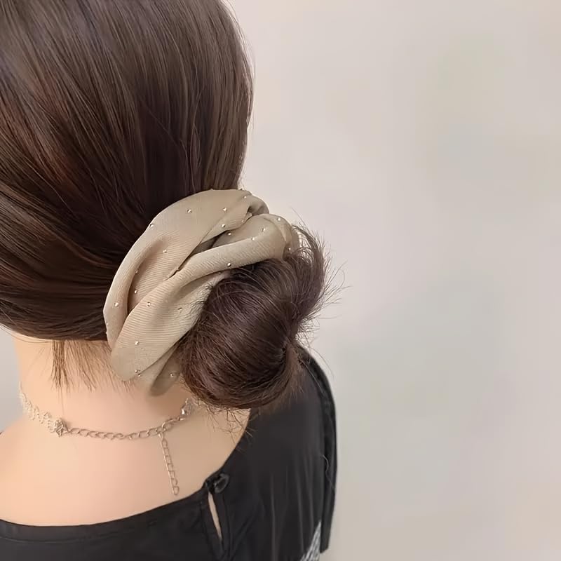 Conjunto de 3 elásticos elegantes de cetim – laços de cabelo de tecido macio com detalhes de lantejoulas, estilo vintage, ideal para rabos de cavalo e penteados, presente de Dia dos Namorados Conjunto de 3 elásticos elegantes de cetim – laços de cabelo de tecido macio com detalhes de lantejoulas, estilo vintage, ideal para rabos de cavalo e penteados, presente de Dia dos Namorados