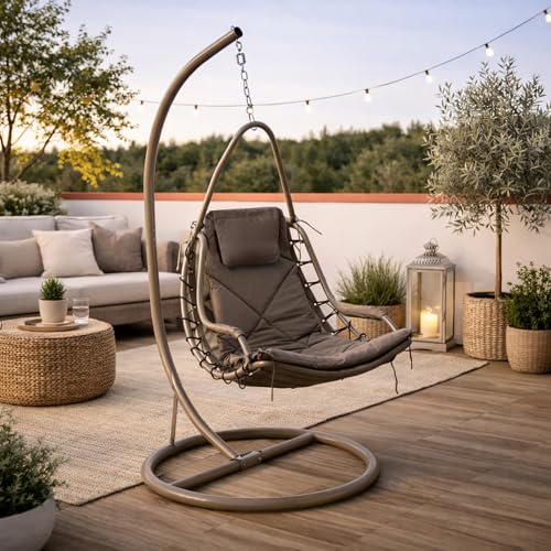 Balancelle coussin et structure café en fer