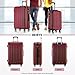 BEIBYE Zwillingsrollen Hardcase Reisekoffer Koffer Trolleys Hartschale in XL-L-M in 14 Farben (Weinrot, Handgepäck (55cm))