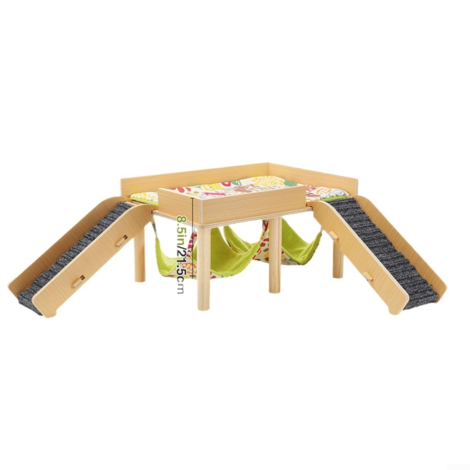 Maison en bois pour petits animaux avec échelle et double zone de repos