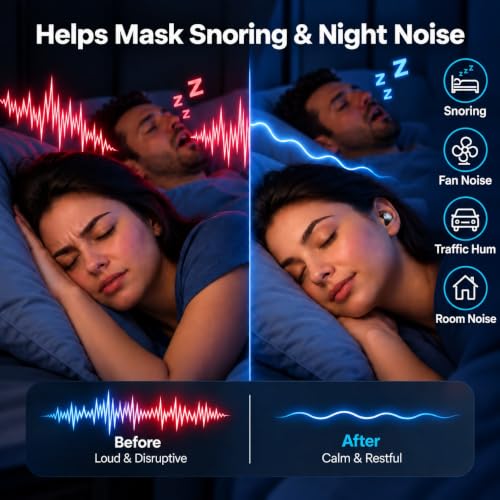 Zqoxtr ANC Sleep Earbuds for Side Sleepers, Mini Low-Profile Sleeping Headphones for Snoring & Night Noise, Sleep Mode with No Low-Battery Beep, White Noise, 48H Charging Case, Bluetooth 6.0, Black - image 4