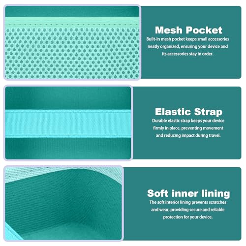 Image of Hard Case for Nelko PP01 /PP03 Color Mini Printer, Mint Green | Features a Mesh Pocket for Accessories. Hand Strap for Easy Carrying. Hard EVA Shell with Soft Velvet Lining. Case Only