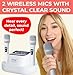 Pyle Karaoke Microphone Set - Wireless Microphones with UHF 2x100 Channel Receiver, High-Fidelity Sound, Anti-Jamming, Rechargeable Mics for Music Lovers - Microfonos Inalambricos Professional