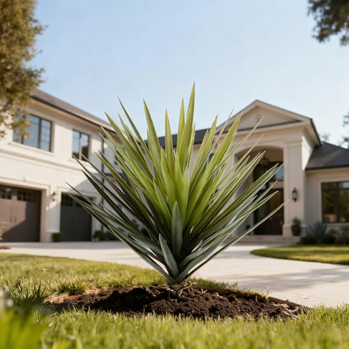 Volcuna 本物そっくりの人工リュウゼツラン植物 - 大型 紫外線耐性 鉢植えなし アガベ 屋内屋外装飾用(33インチ)