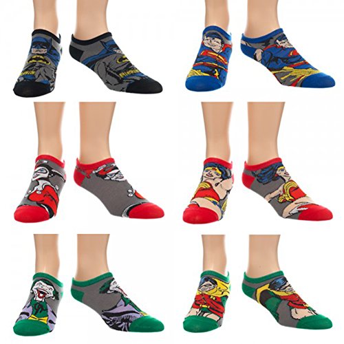Chaussettes DC Comics Characters lot de 6 paires basses de taille unique pour adulte