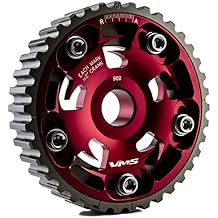 VMS RACING Adjustable Fang CAM GEAR in RED Anodized Machined CNC Billet Aluminum Compatible with Honda Del Sol D15 D16 1.5L 1.6L SOHC 93-97 1993-1997