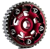 VMS RACING Adjustable Fang CAM GEAR in RED Anodized Machined CNC Billet Aluminum Compatible with Honda Civic D15 D16 1.5L 1.6L SOHC 92-95 1992-1995