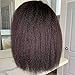 RHAH Kinky Straight Human Hair Wigs Italian Yaki Straight 13x4 Lace Front Wigs for Black Women Glueless Bob Wigs with Baby Hair Pre Plucked Brazilian Virgin Hair Free Part 130% Density 10 Inch