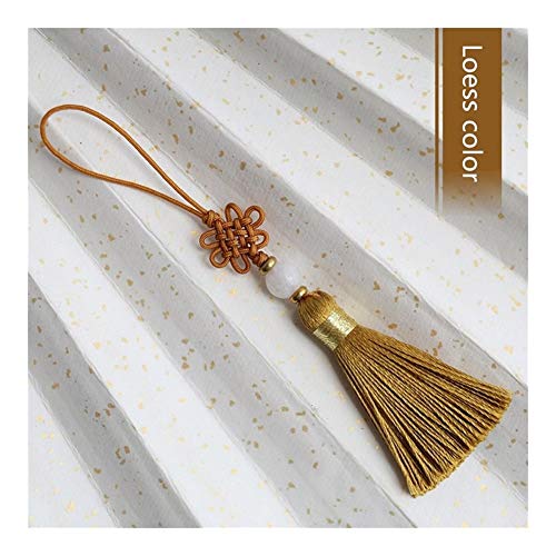 YUNGYE Pendente Halskette 2PC 5CM Multicolore Poliestere Cinese Nodi Jade Beads Mini Nappe Gioielli Cortina di Indumenti Accessori Decorativi Craft Nappe (Color : Loess Color)