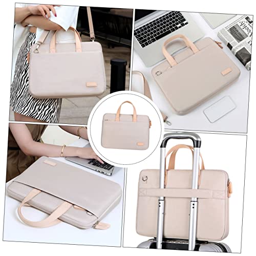 Bolso para Laptop Mujer Ligero y Acolchado Beige miniatura 7