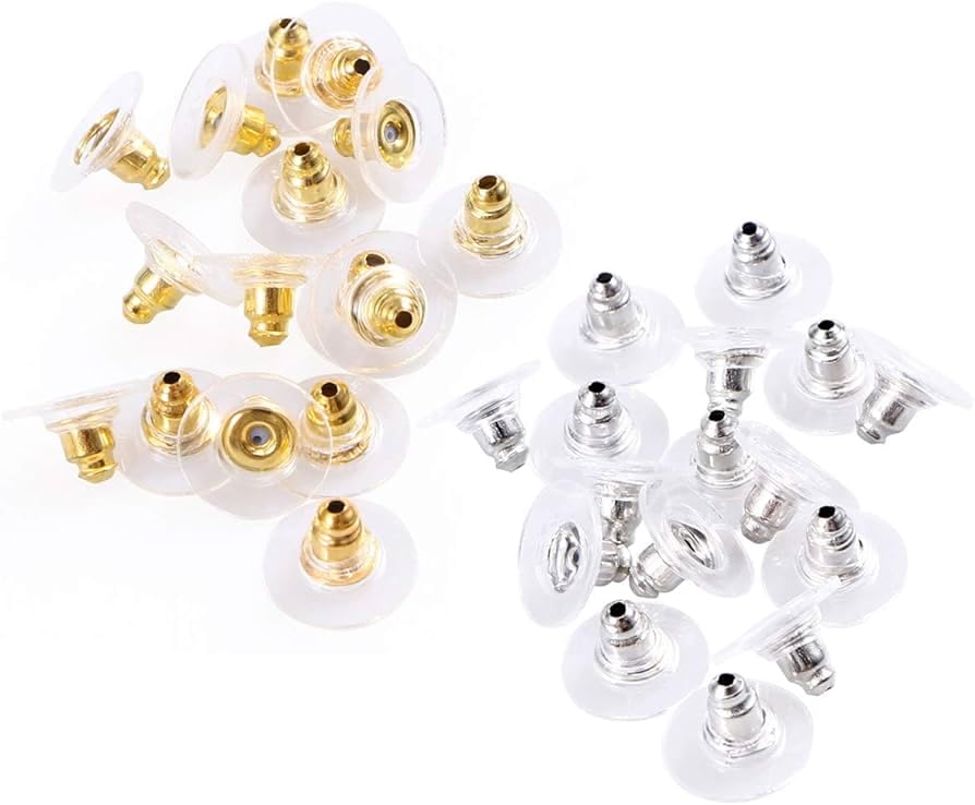 HOPEA JEWELS (100+100Pcs) Combo Premium Golden & Silver Bullet /Premium Earring Stopper/Golden and Silver Metal Stopper Lock with Silicone or Rubber Pad/ Earring Post Back Stopper Golden & Silver/ Metal Earring Back With Silicone Pad/ Golden & Silver (B0CHYTNRD7) Amazon Price History, Amazon Price Tracker