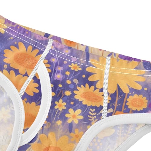 KLL Vintage Embroidery Honey Bee with Wild Flowers Toddler Boy Soft Underwear Briefs Breathable Undies4