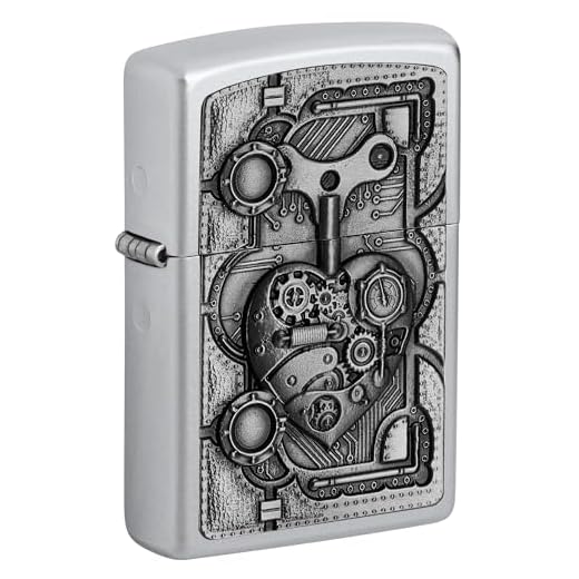 Zippo 2.005.032 Mechero de Steam Punk con forma de corazón de la colección Spring 2016, funda de almohada de satén de acabado