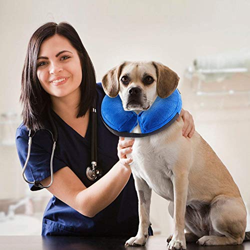 VST Comfortable Inflatable Cone Collar for Dogs,Adjustable Soft Pet Recovery Collar Prevent Pets from Touching Biting Scratching at Injuries Wounds - Thumbnail 7