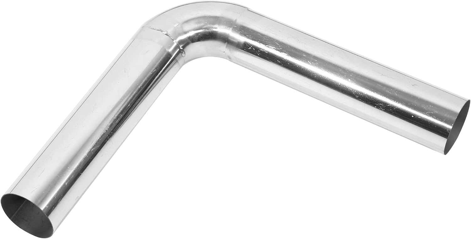 X AUTOHAUX 90 Degree Bend 2.5" OD Car DIY Custom Mandrel Exhaust Pipe 2.5 Inch Tube Pipe 12.99 Inch End to End T304 Stainless Steel Universal Fit