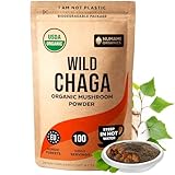 Organic Chaga Mushrooms Powder - Fine Powder to Make Chaga Tea for Immune Defense and More Energy, Organic Chaga is Wild Grown and Sustainably Harvested in Europe, Certified USDA Organic, 100 servings