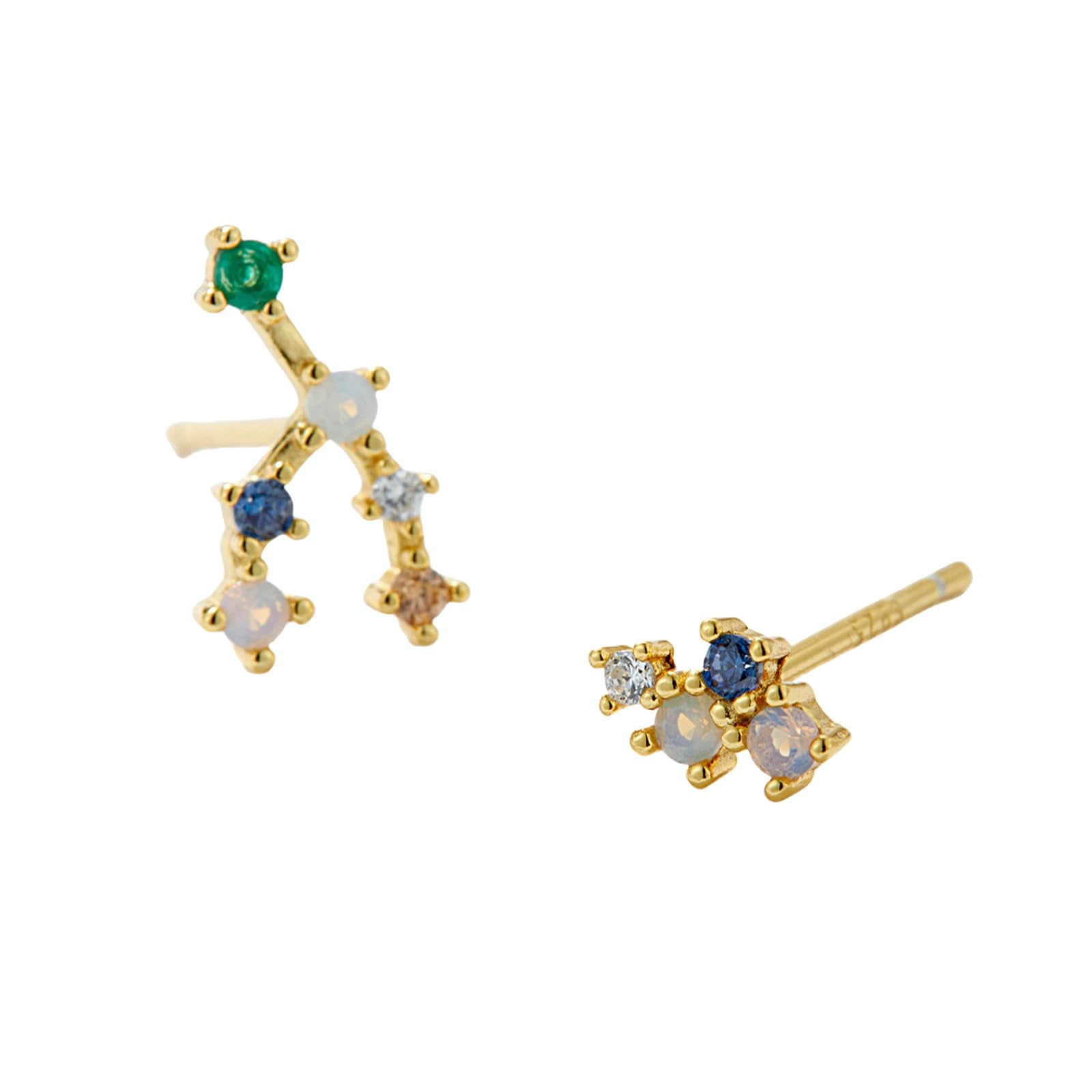Orecchini A Bottone In Argento Sterling 925 con Segno Zodiacale Del Toro per Donna, Orecchini con 12 Costellazioni Dello Zodiaco e Zirconi Cubici, Regali per Donne, Ragazze e Figlie