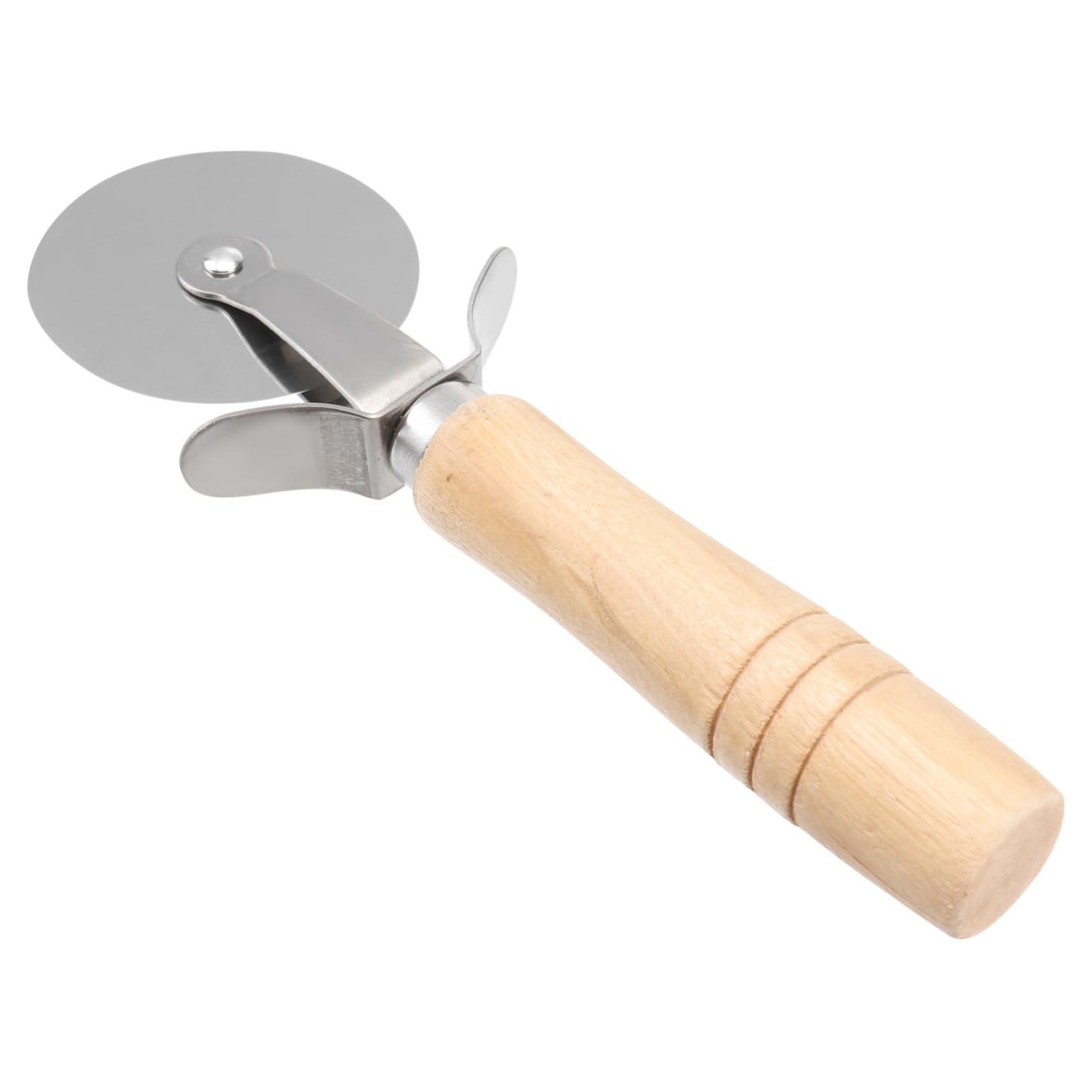 Mikinona Wooden Handle Pizza Cutter Wheel Ergonomic Kitchen Tool for Pizza Pancakes Pies Non Stick Easy to Clean for Home Restaurants Bars