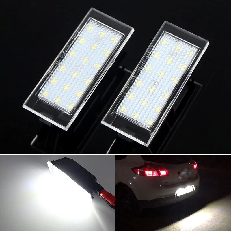 POPMOTORZ Led-kentekenplaatverlichting, 2 stuks CanBus, foutvrij voor Renault Captur, Clio 3, Clio 4, Espace 4, Fluence, Laguna 3, Mercedes Citan, Combi 415, Smart Forfour