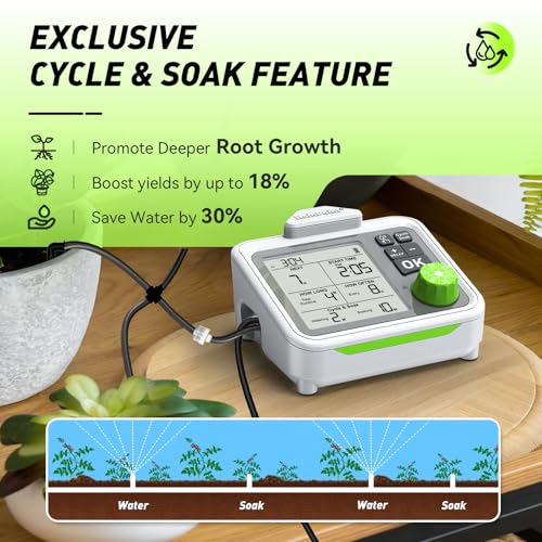 RAINPOINT Large Display Automatic Plant Waterer Indoor for Pot Plant,Cycle & Soak Mode Vacation Self Watering Drip Irrigation System Device Kit Herb Garden Greenhouse Grow Tent Water 10-15 Plants by RAINPOINT - Used condition - Image 6