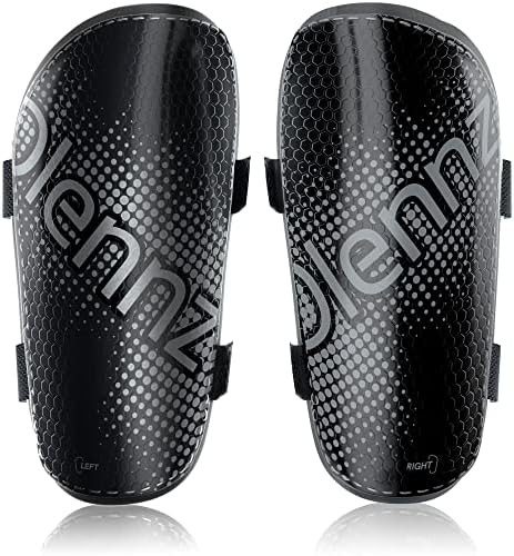 Soccer Shin Guards for Kids, Adjustable Super Light Shin Guards for Soccer Youth Adults with Straps, Breathable EVA Foam Protective Sport Soccer Shin Pads (XS, Black)
