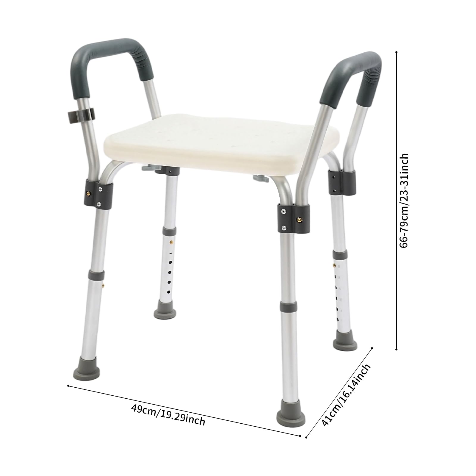 Krzesło prysznicowe, 37-49 cm, regulacja wysokości, nośność do 150 kg