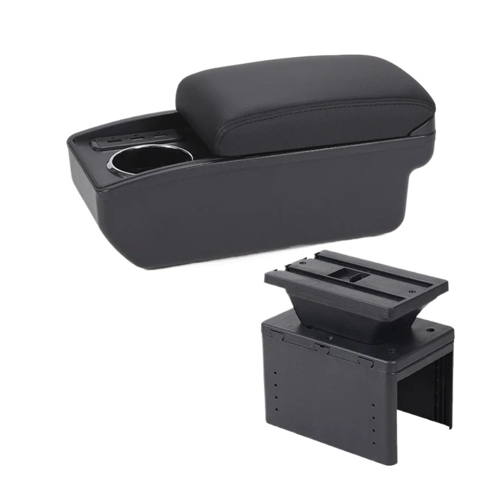 Hguvsjd Armrest Box Universal Armrest Storage Box Accessorie Modification Interior Retrofit Parts Dedicated Car Armrests(B Black line 6USB)