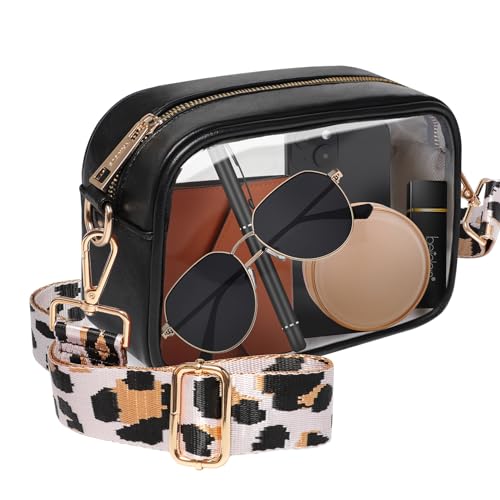 Vangue Clear Purse for Women Stadium Approved, Clear Crossbody Bag with Adjutable Strap, Transparent Bag for Sports Concert
