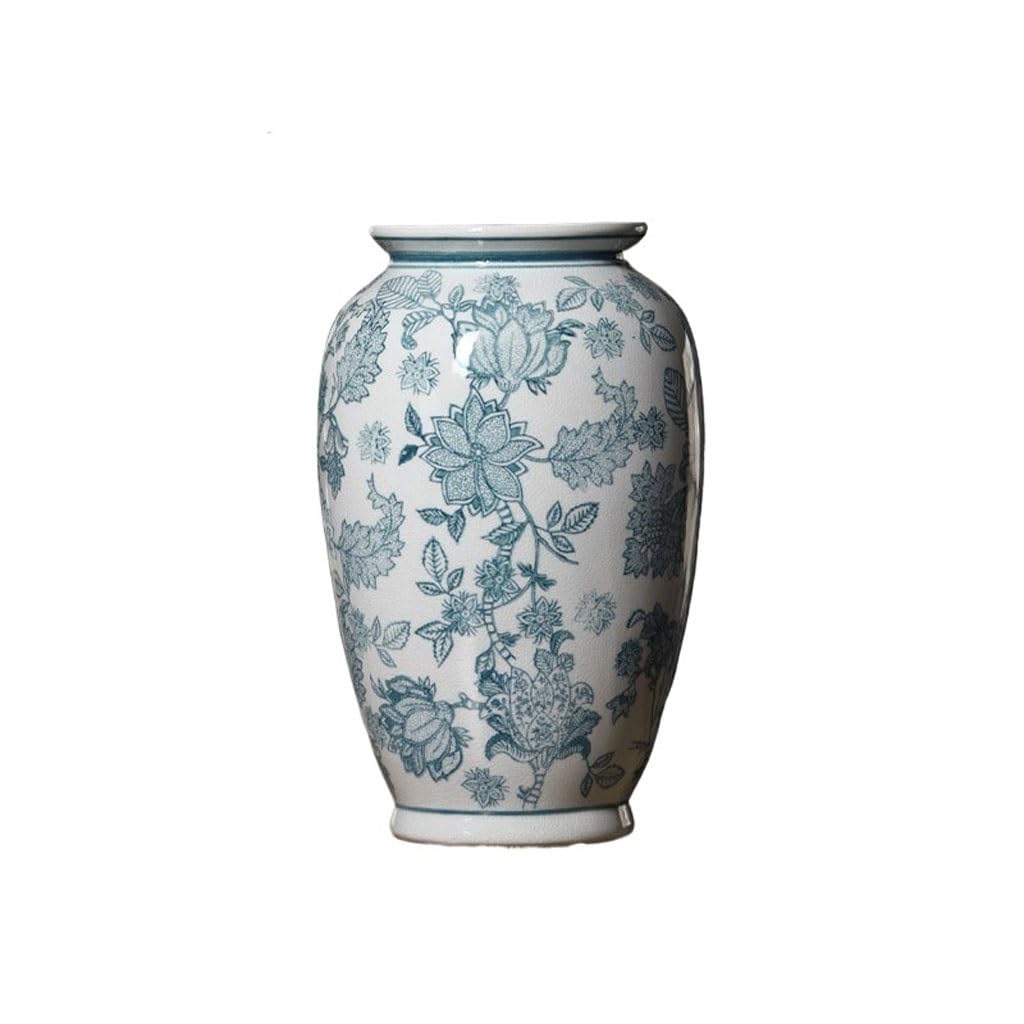 EINES Ceramic Vase Office Hydroponic Flower Device Chinese Retro Home Arrangement Ornaments(A)