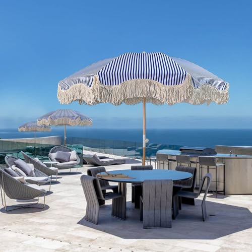 Sombrilla de terraza exterior plegable con ancla para jardín 4