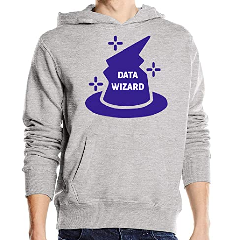 Sweat à capuche Data Wizard Hat en coton gris pour passionnés de mathématiques