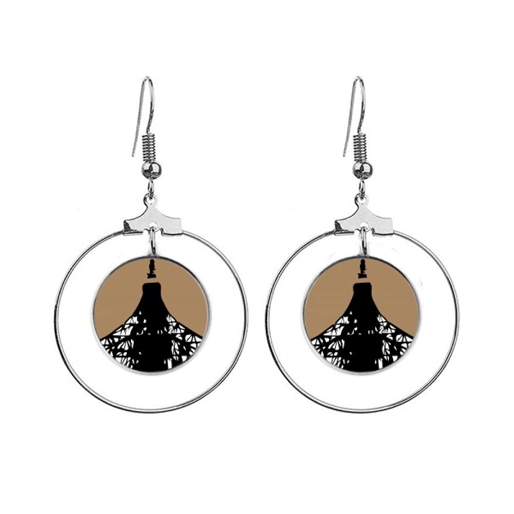 compTokyo Japan Tokyo Tower Asia Earrings Dangle Hoop Jewelry Drop Circle