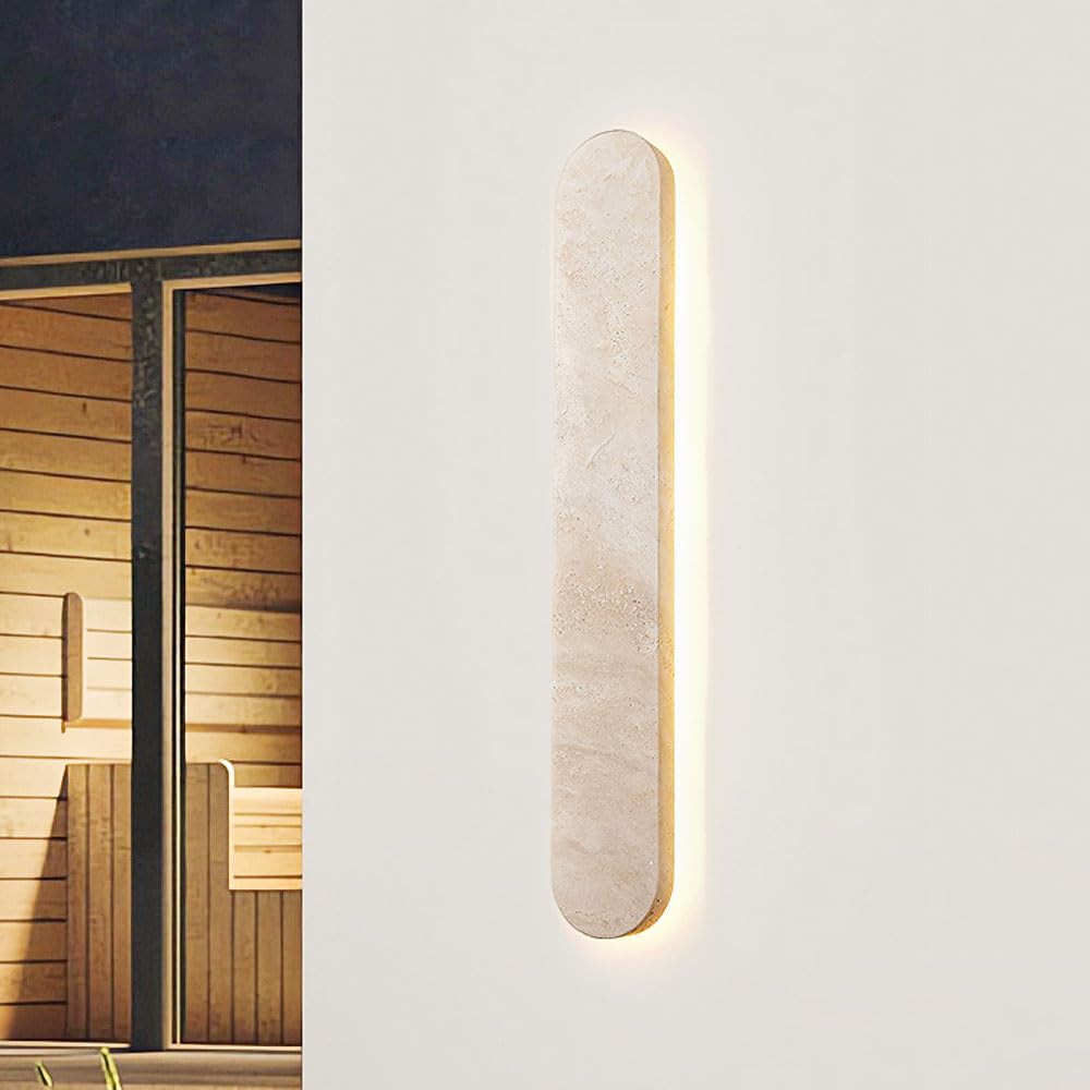 ITOSUI Outdoor Wall Light - IP65 Waterproof Natural Marble Sconce for Patio and Garage 3000K Warm LED Fixture(80cm)