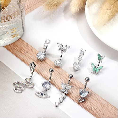 image for LOLIAS 14G Belly Button Rings Dangle Cute Gold Plated Snake Evil Eye H