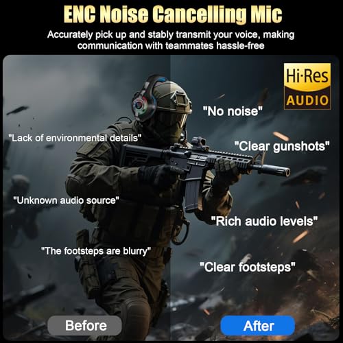 image for Ordtop 2.4GHz Wireless Gaming Headsets for PS5/PS4/PC/Switch/Xbox, RGB