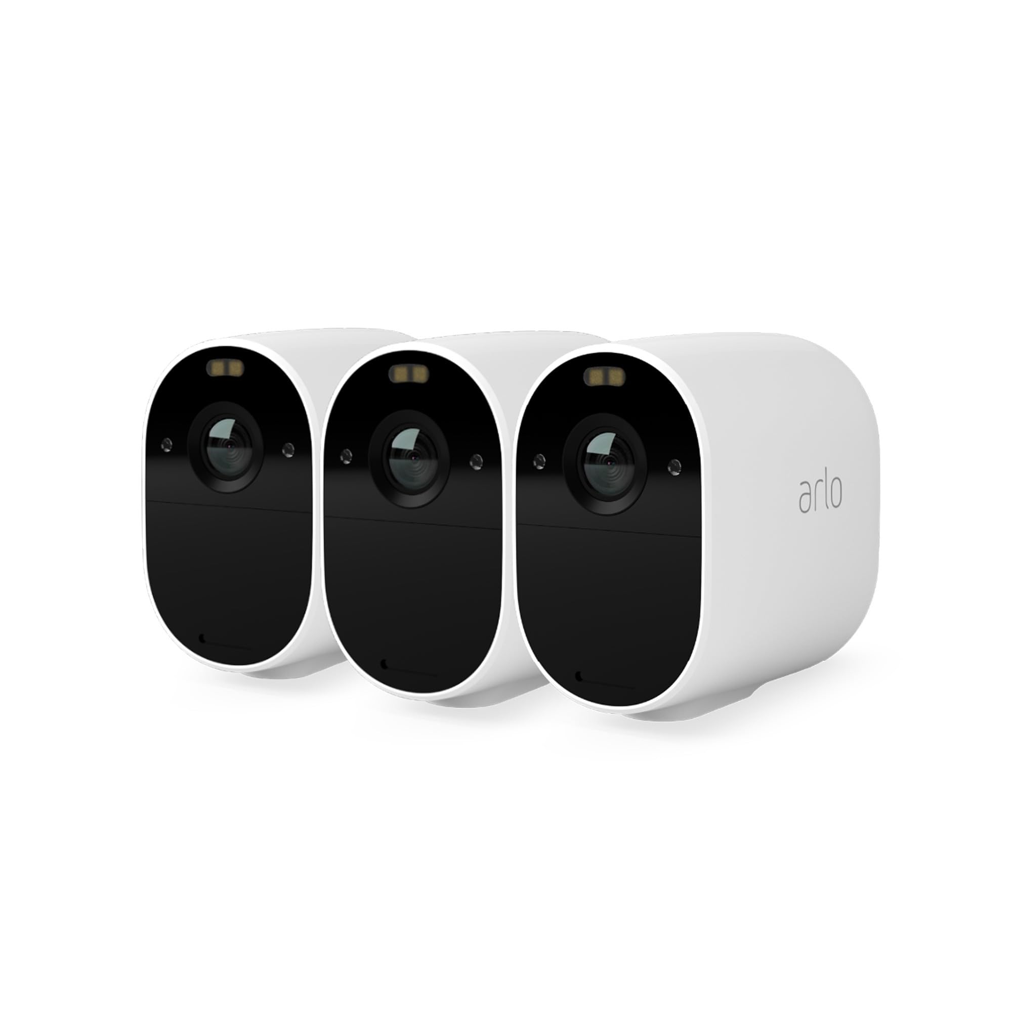 Essential Spotlight 3 Cameras WiFi Outdoor Surveillance Camera, Wireless, 1080p, Colour Night Vision, Motion Sensor, 2-Way Audio, No Hub Required, with Arlo Secure Test Period, White, VMC2330