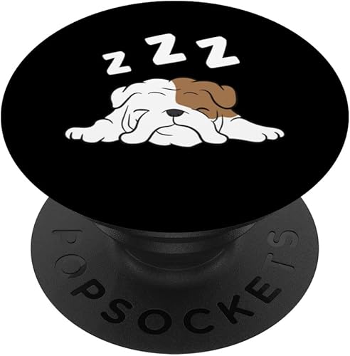 Bulldog Inglés Sleeping Bulldog Pijama divertido Bulldog PopSockets intercambiable PopGrip