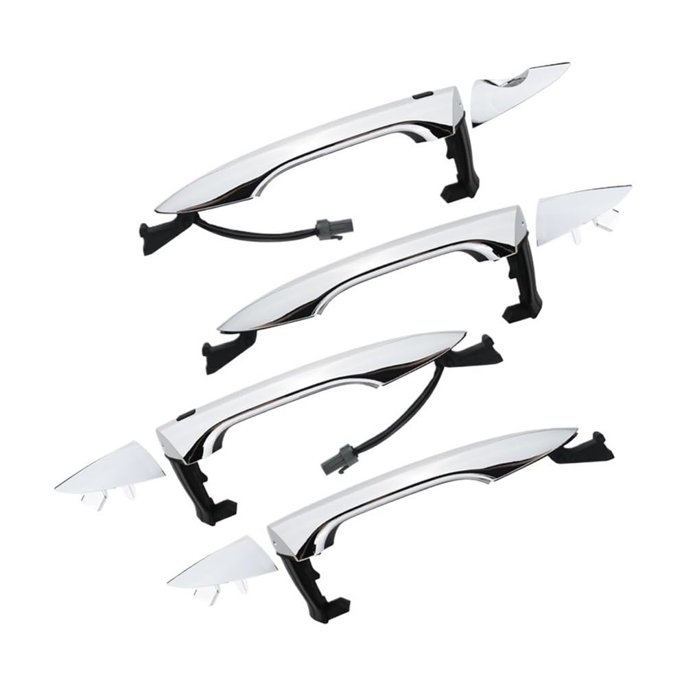 Poignée de porte extérieure pour Elantra 2011-2016 avec trou de clé - Lot de 4 pièces