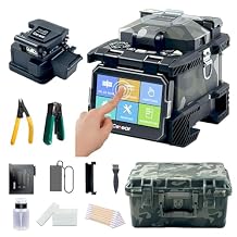6481A9 Fiber Fusion Splicer - 6 Motor Automatic Focus, 4.3 Inch Touch Screen Fusion Splicer Machine Kit with Optical Fiber Cleaver