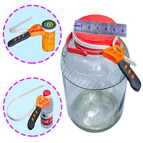 Arthritis Weak Hand Jar Opener Easily opens 38 extra small and 6 extra large bottle caps Adjustable Silicone Belt Wrench Kitchen Spice Lids Universal Tools for Replacing Water Filter Cartridges