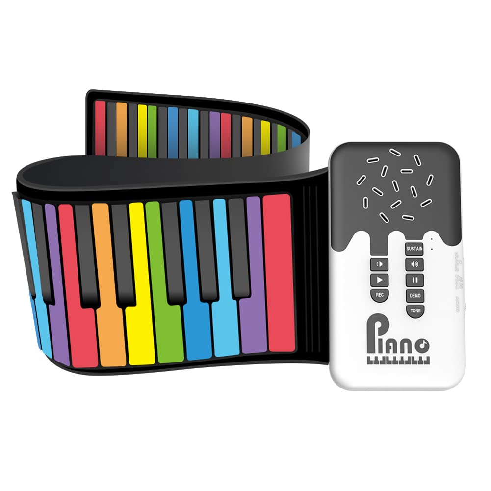 Joselin Teclado Digital de 49 Teclas Piano Enrollable Flexible con Altavoz Alto Piano ElectróNico Manual para Amantes de la MúSica Principiantes