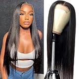 ALLRUN Straight Lace Front Wigs Human Hair 4x4 Lace Closure Wigs for Black Women(18 inch) Virgin Hai