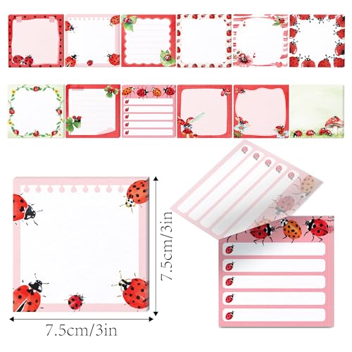 Blocs de notes adhésives coccinelle pour cadeaux et décoration - 2