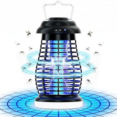 Cordless Bug Zapper Outdoor, 4200V Electric Mosquito Zapper, Fly Trap, Rechargeable Portable Fly Zapper, Waterproof Mosquito Trap Insect Killer Indoor Outdoor for Camping, Garden, Backyard, Home