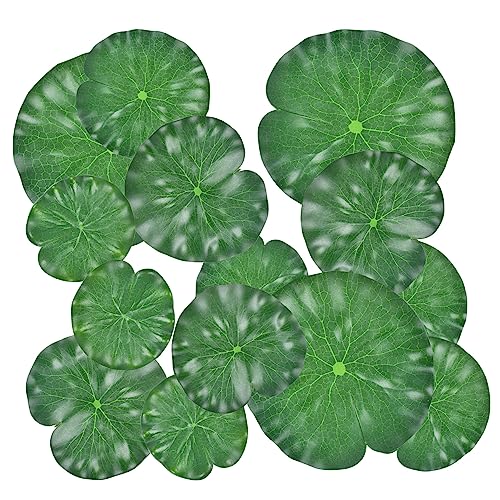 12 Pieces Floating Lily Pads for Ponds, 4 Size Artificial Lily Pads Leaves, Fake Artificial Floating...