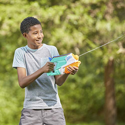 Super Soaker Lança Água Soa Splash Mouth Verde Água/Laranja/Branco