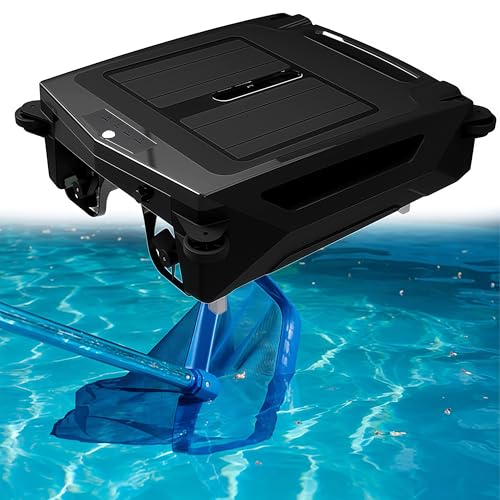 Robotic Solar Pool Skimmer Cleaner - Robot automático inalámbrico con modos de carga duales para limpieza 24/7 y evitar obstáculos inteligentes