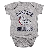 Gonzaga University Official Bulldogs Logo Unisex Infant Snap Suit for Baby,Athletic Heather, 6 Months,CLCGON201D-SS-1